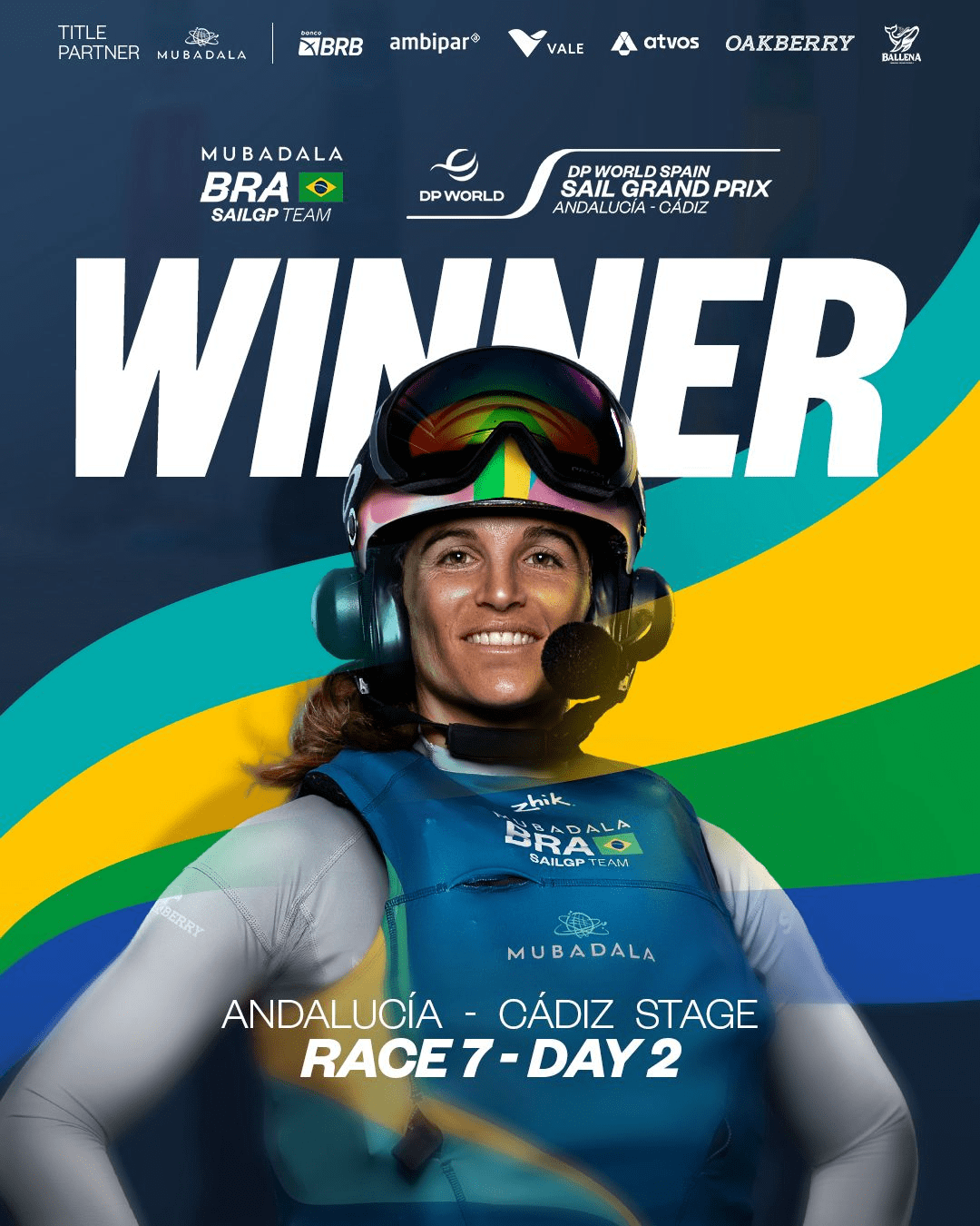 Equipe brasileira de SailGP vence etapa na Espanha